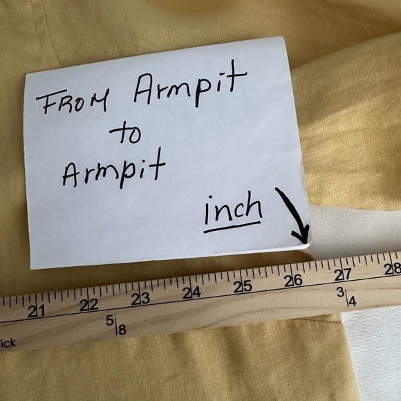 J JILL Size-2X Women Shirt 100% Linen Yellow Button Front Casual Resort Lagen - Picture 3 of 11